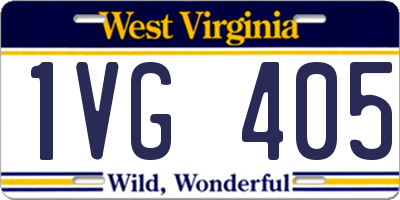 WV license plate 1VG405