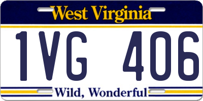 WV license plate 1VG406