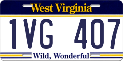 WV license plate 1VG407