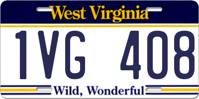 WV license plate 1VG408