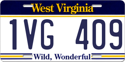 WV license plate 1VG409