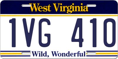 WV license plate 1VG410