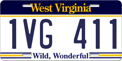 WV license plate 1VG411