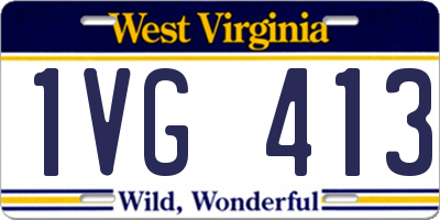 WV license plate 1VG413