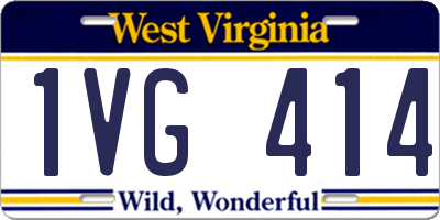 WV license plate 1VG414