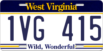 WV license plate 1VG415