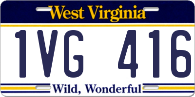 WV license plate 1VG416