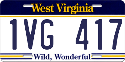 WV license plate 1VG417