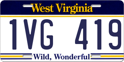 WV license plate 1VG419