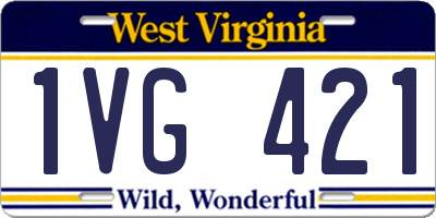WV license plate 1VG421
