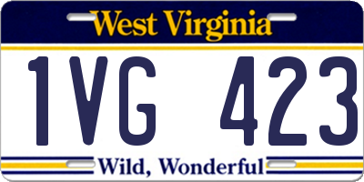WV license plate 1VG423