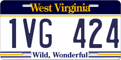 WV license plate 1VG424