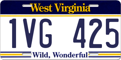WV license plate 1VG425
