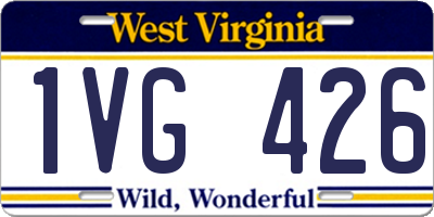 WV license plate 1VG426