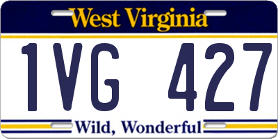 WV license plate 1VG427