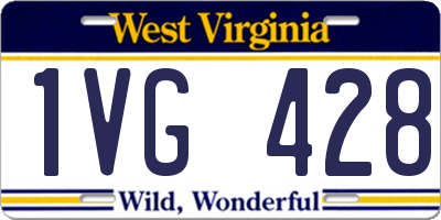WV license plate 1VG428