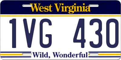 WV license plate 1VG430