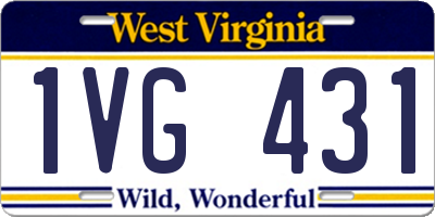 WV license plate 1VG431