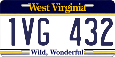 WV license plate 1VG432