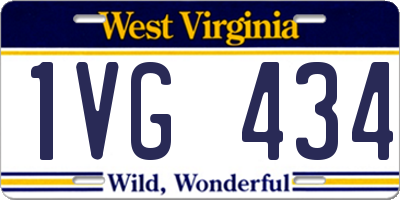 WV license plate 1VG434