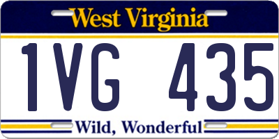 WV license plate 1VG435