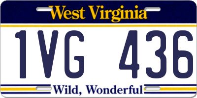 WV license plate 1VG436