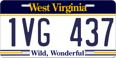 WV license plate 1VG437