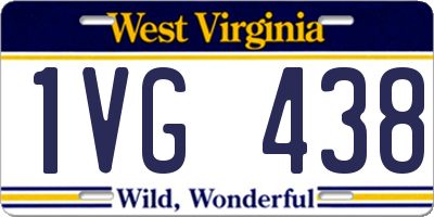 WV license plate 1VG438