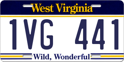 WV license plate 1VG441