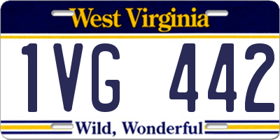 WV license plate 1VG442