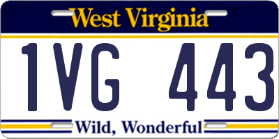 WV license plate 1VG443