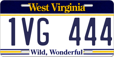 WV license plate 1VG444