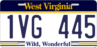 WV license plate 1VG445