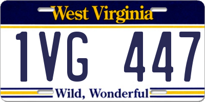 WV license plate 1VG447
