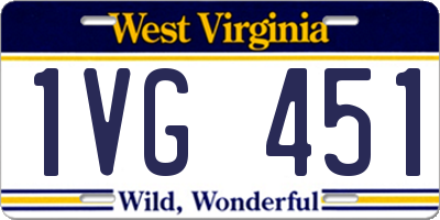 WV license plate 1VG451