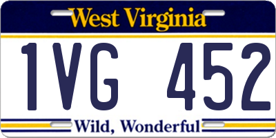 WV license plate 1VG452