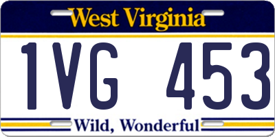 WV license plate 1VG453