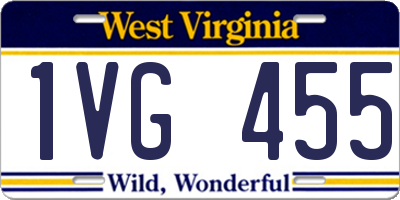WV license plate 1VG455