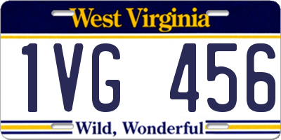 WV license plate 1VG456