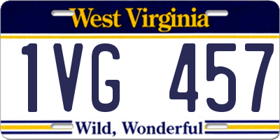 WV license plate 1VG457