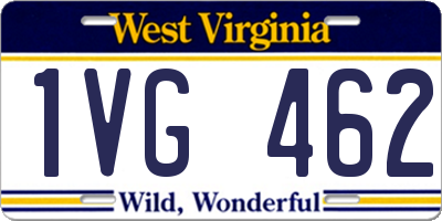 WV license plate 1VG462
