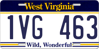 WV license plate 1VG463