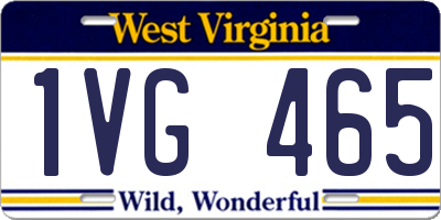 WV license plate 1VG465