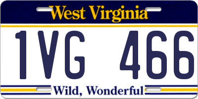 WV license plate 1VG466