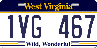 WV license plate 1VG467