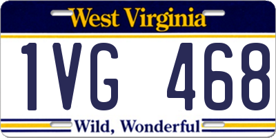 WV license plate 1VG468