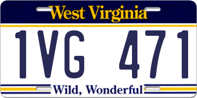 WV license plate 1VG471