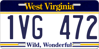 WV license plate 1VG472