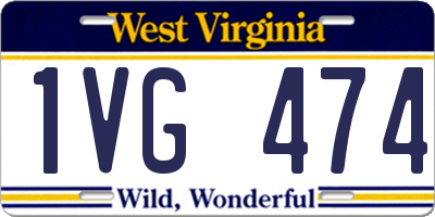 WV license plate 1VG474