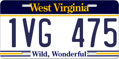 WV license plate 1VG475